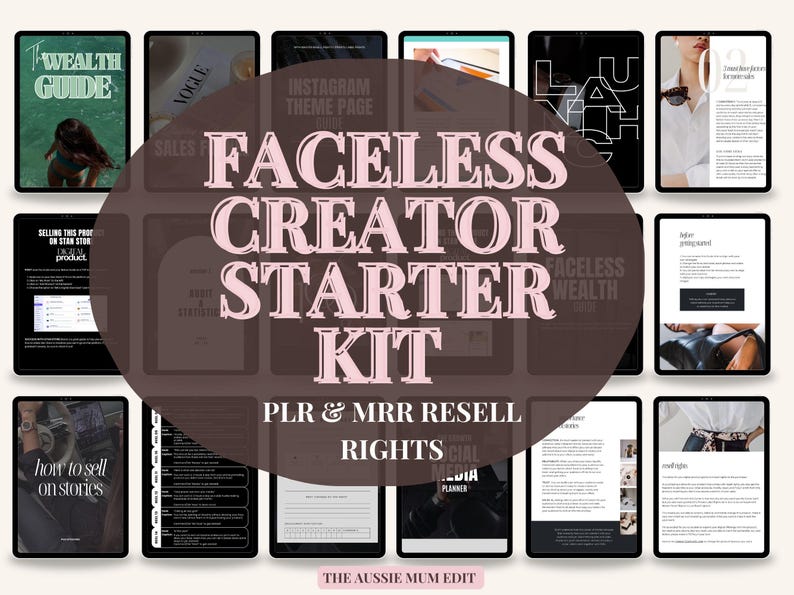 Faceless Creator Starter Kit | PLR & MRR Digital Products,