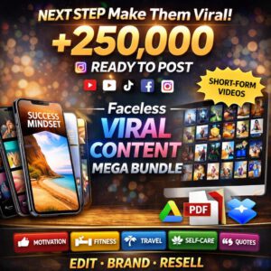 250,000+ Viral Reels Mega Bundle (PLR/MRR) | Faceless Reels Content | Instagram Reels, TikTok & YouTube Shorts
