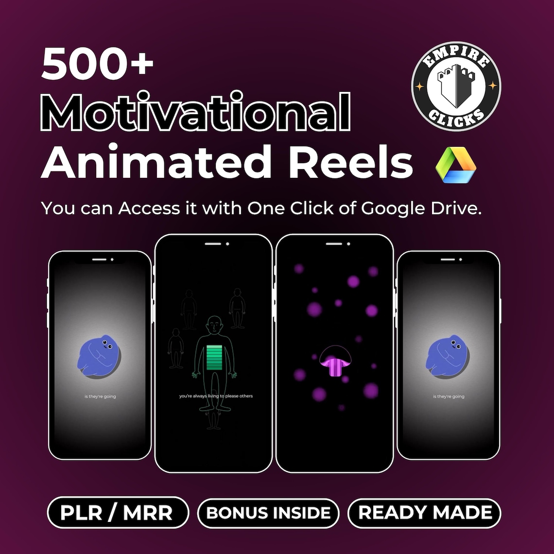 500+ Viral Motivational Reels: Faceless Content, MRR + PLR License - Image 3